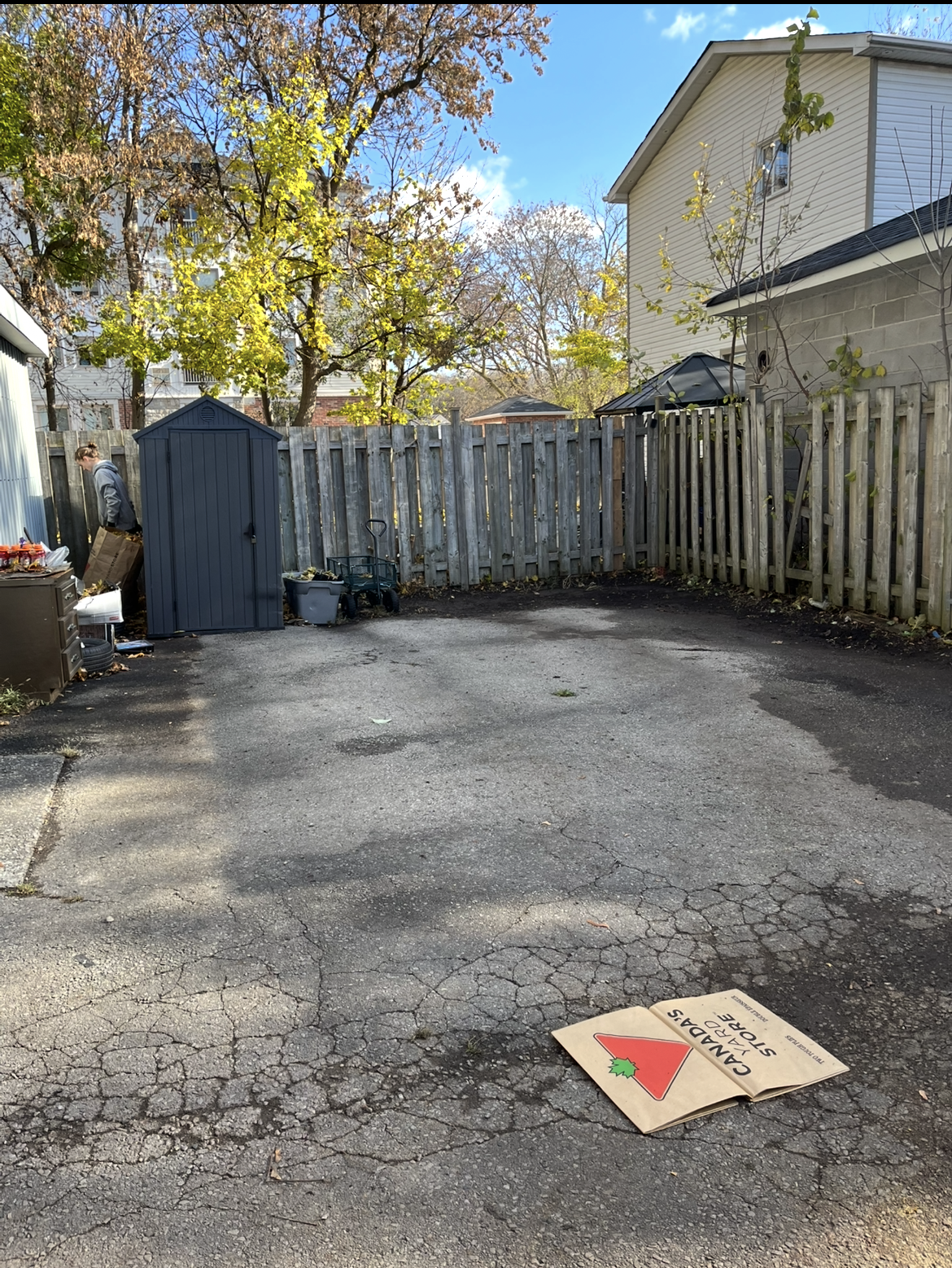 After — leaves all bagged curbside